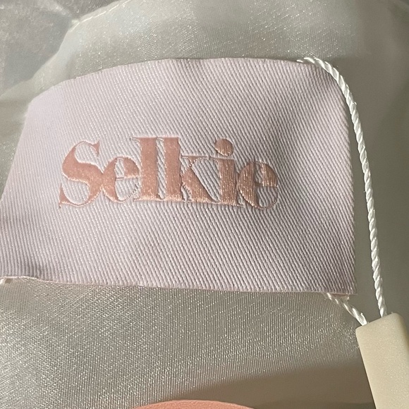 Selkie Ivory Puff Mini Dress with puff Sleeves - Picture 8 of 8